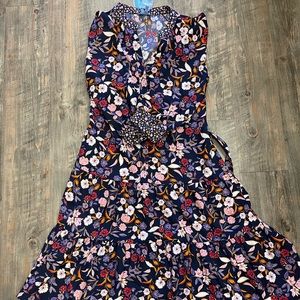 Tie Waist Button Front Dress